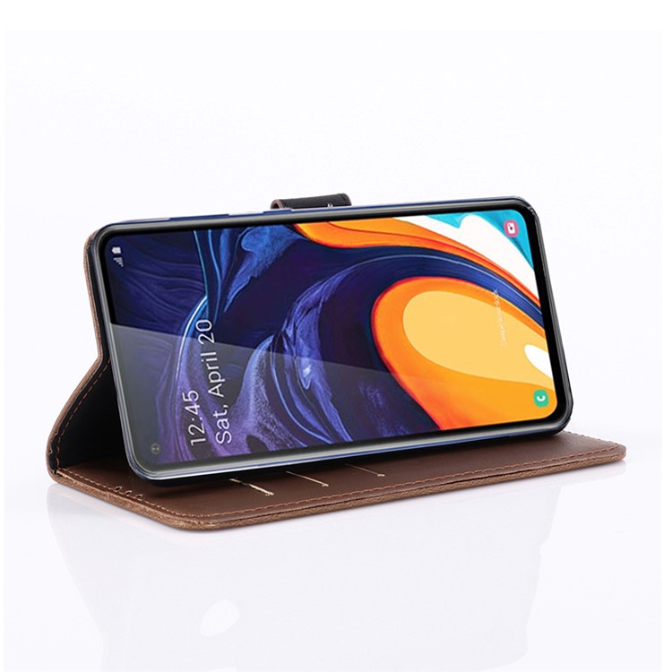 Crazy Horse Texture Retro Leather Flip Case for Samsung Galaxy A60 - Coffee-8