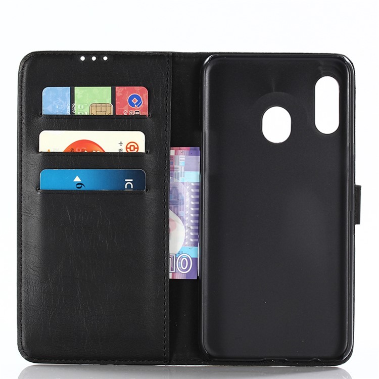 Crazy Horse Texture Retro Leather Flip Case for Samsung Galaxy A20e - Black-4