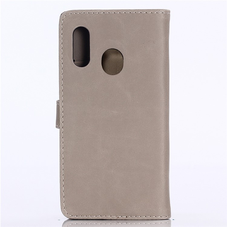 Crazy Horse Texture Retro Leather Flip Case for Samsung Galaxy A20e - Grey-2