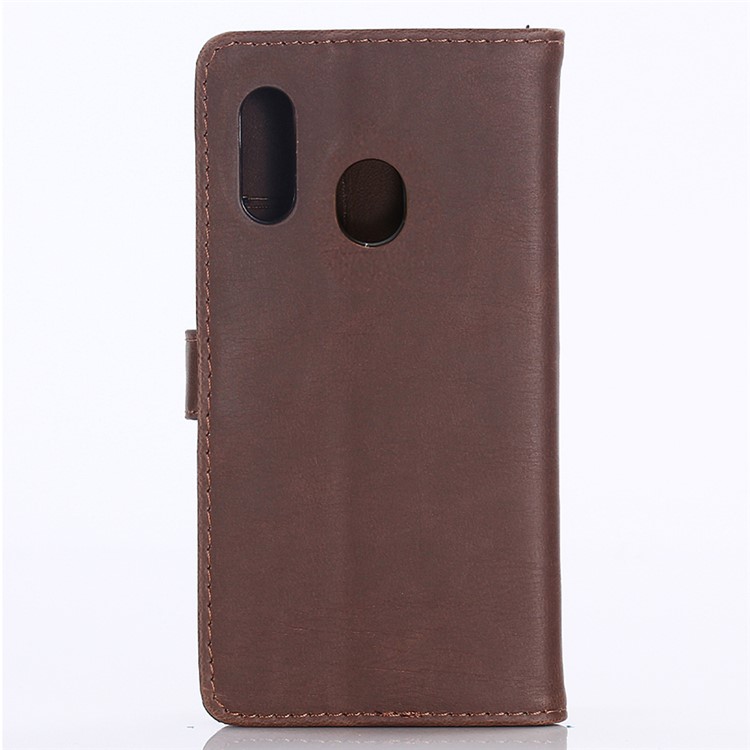 Crazy Horse Texture Retro Leather Flip Case for Samsung Galaxy A20e - Coffee-2