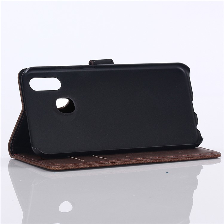 Crazy Horse Texture Retro Leather Flip Case for Samsung Galaxy A20e - Coffee-4