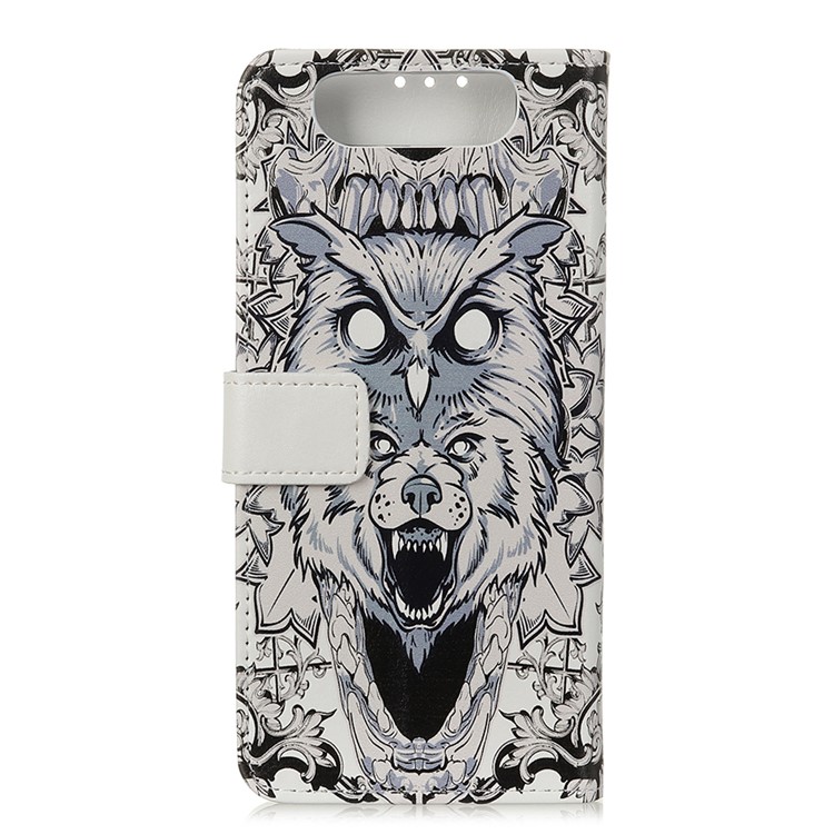 Pattern Printing Stand Leather Mobile Casing for Samsung Galaxy A90/Galaxy A80 - Abstract Owl-4