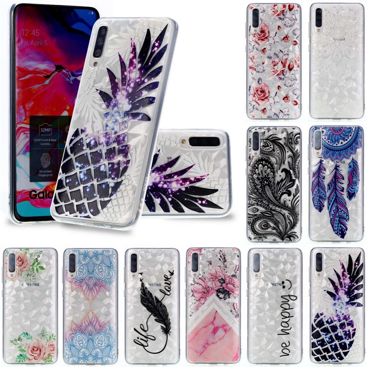 Embossed Pattern 3D Diamond Texture Soft TPU Back Case for Samsung Galaxy A70 - Dream Catcher-10