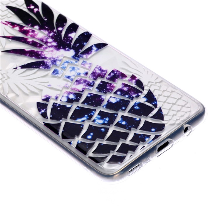 Embossed Pattern 3D Diamond Texture Soft TPU Back Case for Samsung Galaxy A70 - Pineapple-3