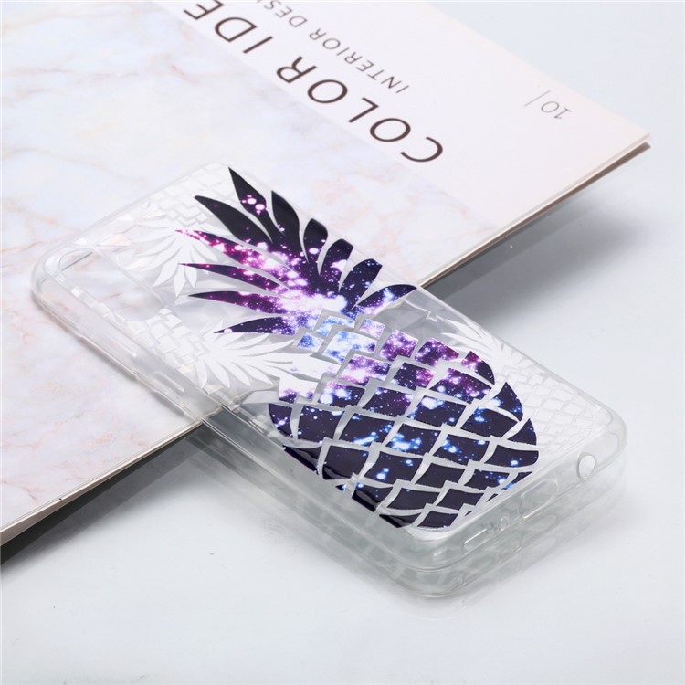 Embossed Pattern 3D Diamond Texture Soft TPU Back Case for Samsung Galaxy A70 - Pineapple-5