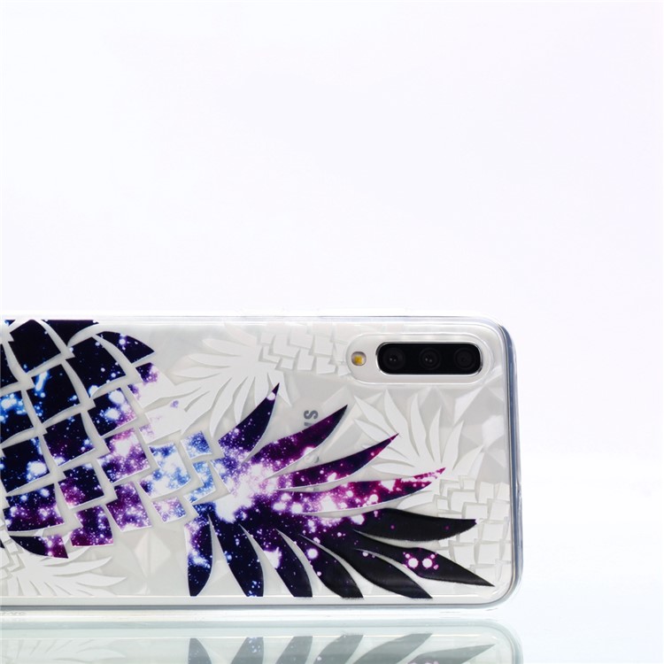 Embossed Pattern 3D Diamond Texture Soft TPU Back Case for Samsung Galaxy A70 - Pineapple-7