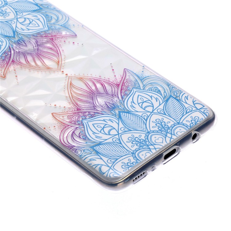 Embossed Pattern 3D Diamond Texture Soft TPU Back Case for Samsung Galaxy A70 - Two Mandalas-2