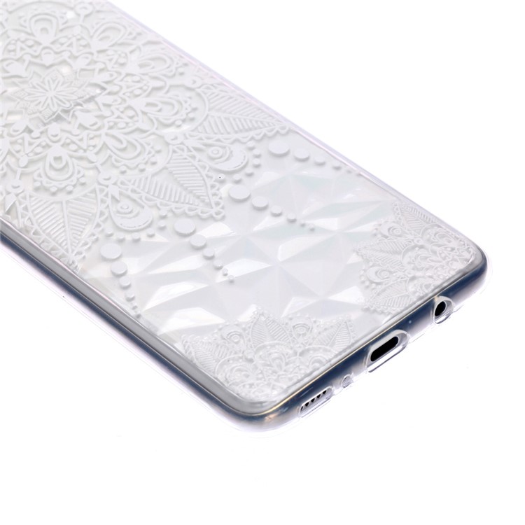 Embossed Pattern 3D Diamond Texture Soft TPU Back Case for Samsung Galaxy A50/A50s/A30s - White Lace-3