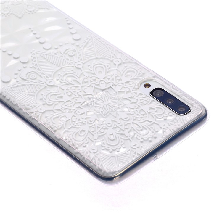 Embossed Pattern 3D Diamond Texture Soft TPU Back Case for Samsung Galaxy A50/A50s/A30s - White Lace-4