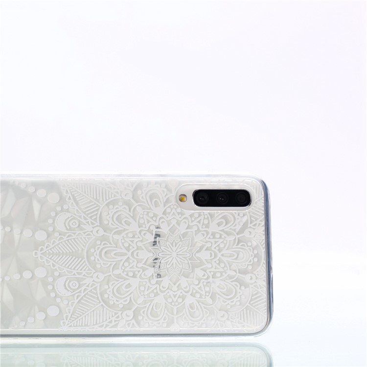 Embossed Pattern 3D Diamond Texture Soft TPU Back Case for Samsung Galaxy A50/A50s/A30s - White Lace-7