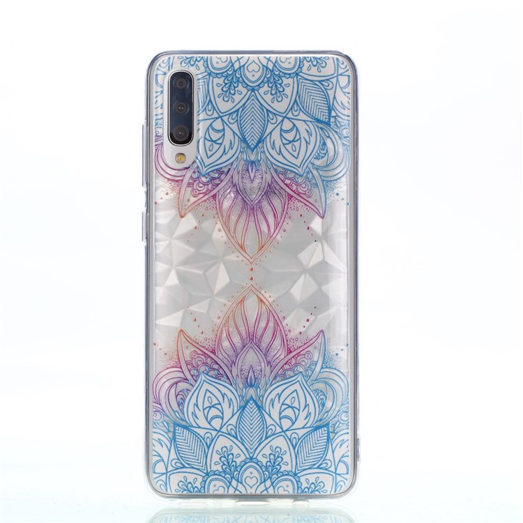 Embossed Pattern 3D Diamond Texture Soft TPU Back Case for Samsung Galaxy A50/A50s/A30s - Two Mandalas-2