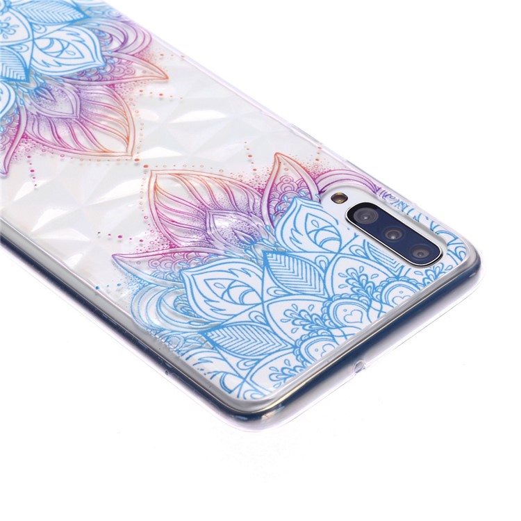 Embossed Pattern 3D Diamond Texture Soft TPU Back Case for Samsung Galaxy A50/A50s/A30s - Two Mandalas-4