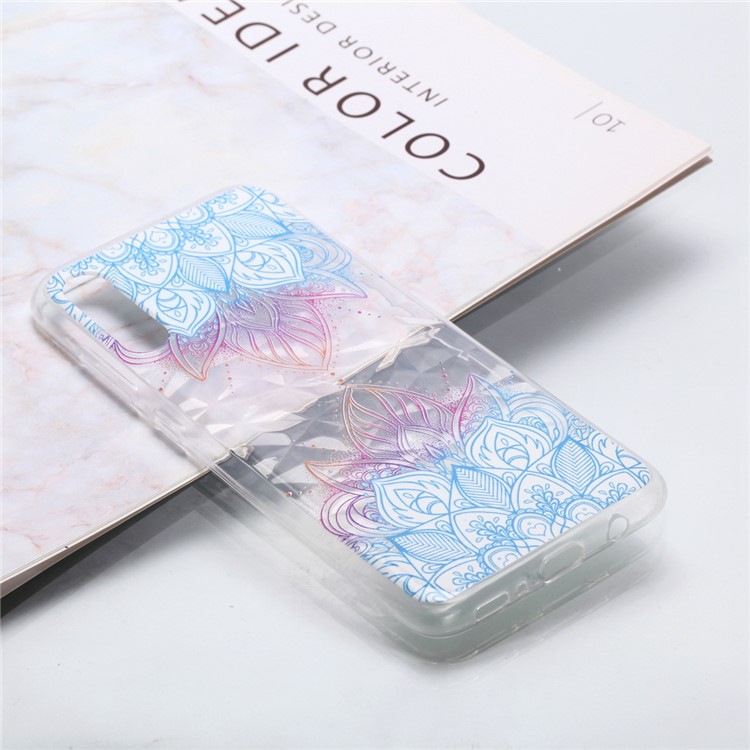 Embossed Pattern 3D Diamond Texture Soft TPU Back Case for Samsung Galaxy A50/A50s/A30s - Two Mandalas-5