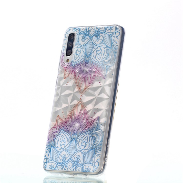 Embossed Pattern 3D Diamond Texture Soft TPU Back Case for Samsung Galaxy A50/A50s/A30s - Two Mandalas-6