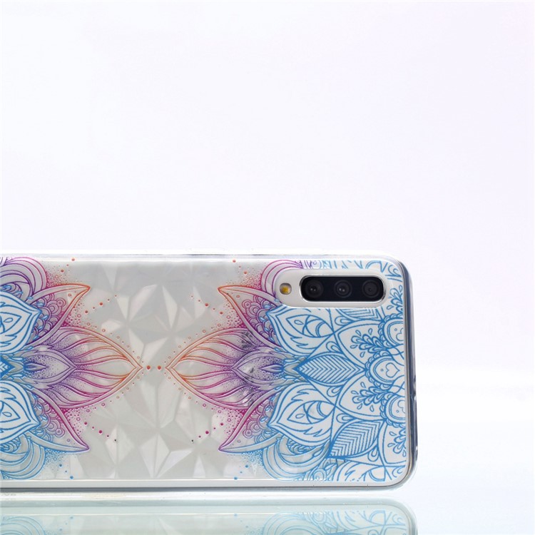 Embossed Pattern 3D Diamond Texture Soft TPU Back Case for Samsung Galaxy A50/A50s/A30s - Two Mandalas-7