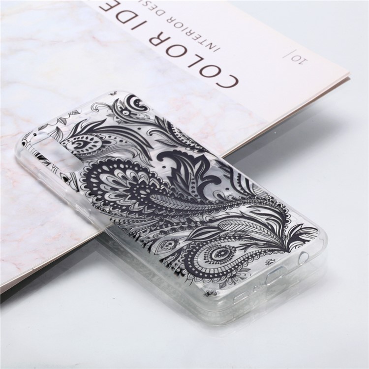 Embossed Pattern 3D Diamond Texture Soft TPU Back Case for Samsung Galaxy A50/A50s/A30s - Black Lace-5