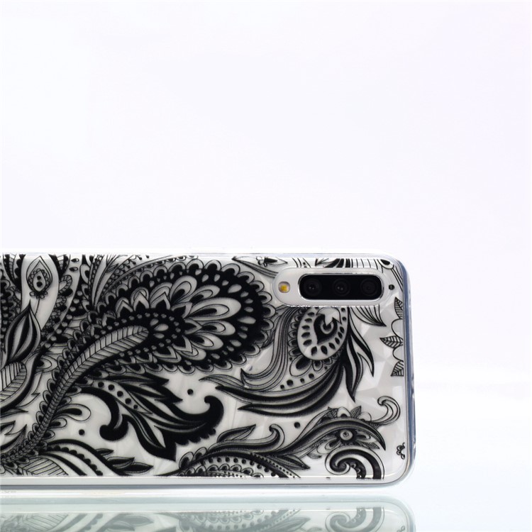 Embossed Pattern 3D Diamond Texture Soft TPU Back Case for Samsung Galaxy A50/A50s/A30s - Black Lace-7