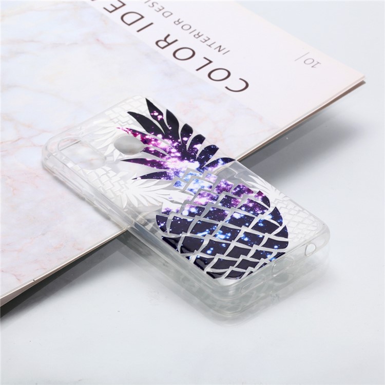 Geprägte Muster 3d Diamant Textur Weiche Tpu Zurück Fall Für Samsung Galaxy A40 - Ananas-4