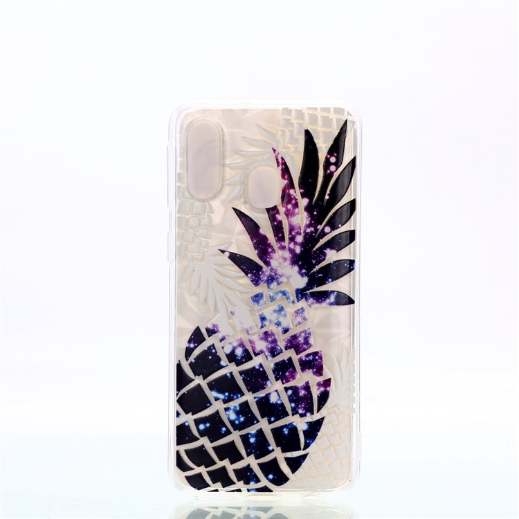 Geprägte Muster 3d Diamant Textur Weiche Tpu Zurück Fall Für Samsung Galaxy A40 - Ananas-5