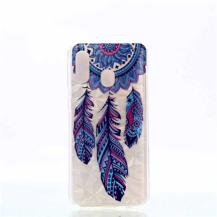 Embossed Pattern 3D Diamond Texture Soft TPU Back Case for Samsung Galaxy A40 - Dream Catcher-2