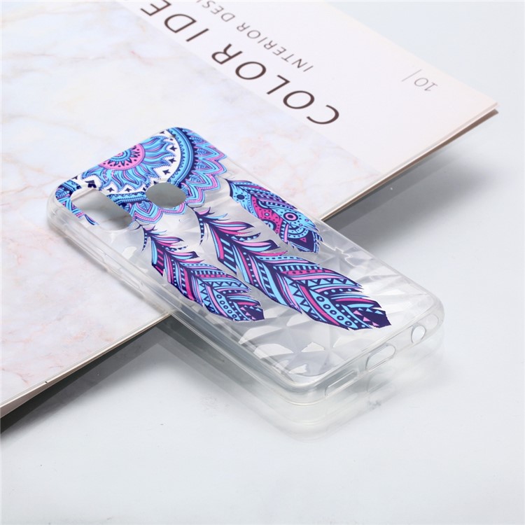Embossed Pattern 3D Diamond Texture Soft TPU Back Case for Samsung Galaxy A40 - Dream Catcher-5