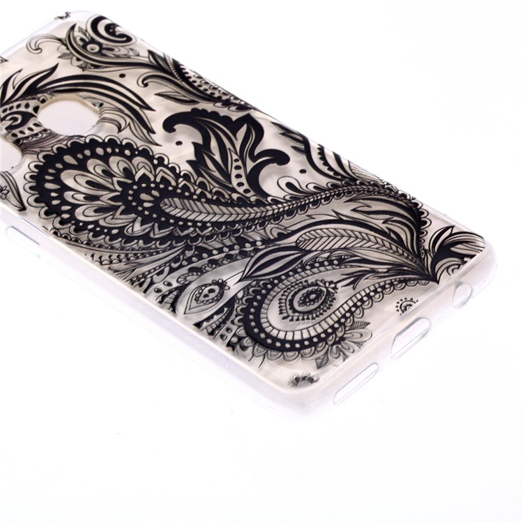 Embossed Pattern 3D Diamond Texture Soft TPU Back Case for Samsung Galaxy A40 - Black Lace-3