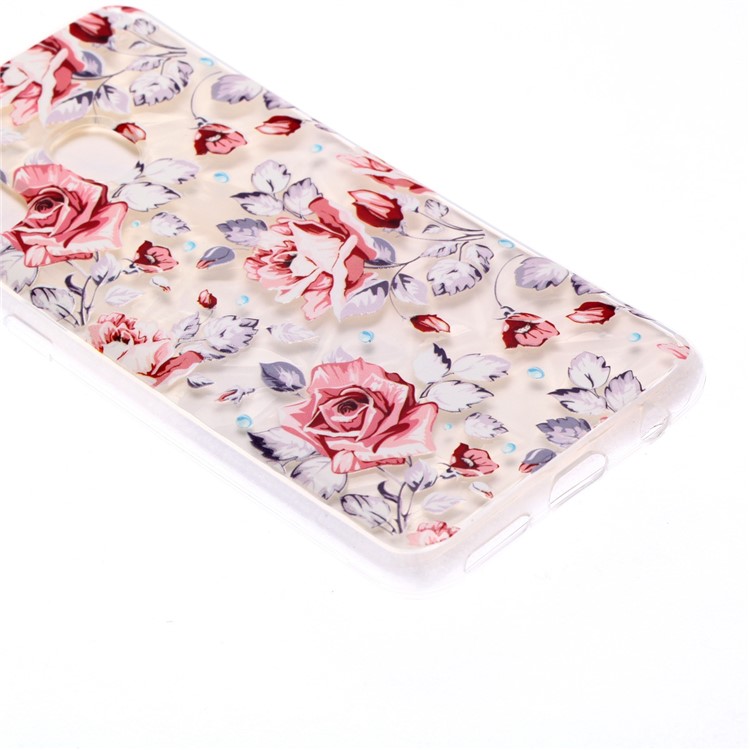 Embossed Pattern 3D Diamond Texture Soft TPU Back Case for Samsung Galaxy A40 - Vivid Flowers-3