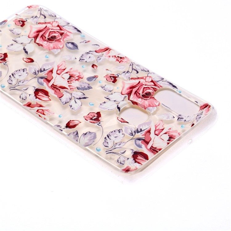 Embossed Pattern 3D Diamond Texture Soft TPU Back Case for Samsung Galaxy A40 - Vivid Flowers-4