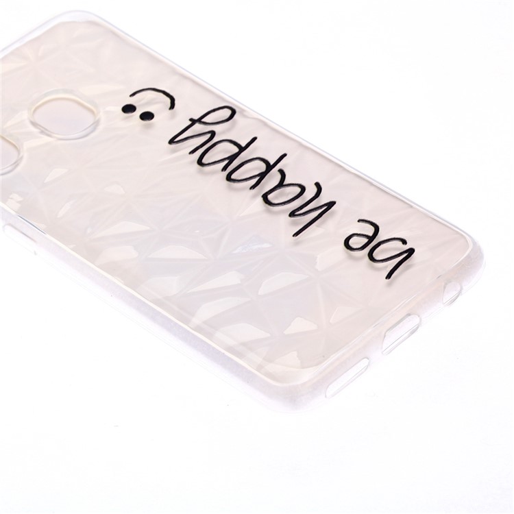 Embossed Pattern 3D Diamond Texture Soft TPU Back Case for Samsung Galaxy A40 - Be Happy-3