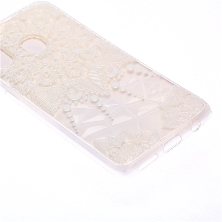 Embossed Pattern 3D Diamond Texture Soft TPU Back Case for Samsung Galaxy A40 - White Lace-3