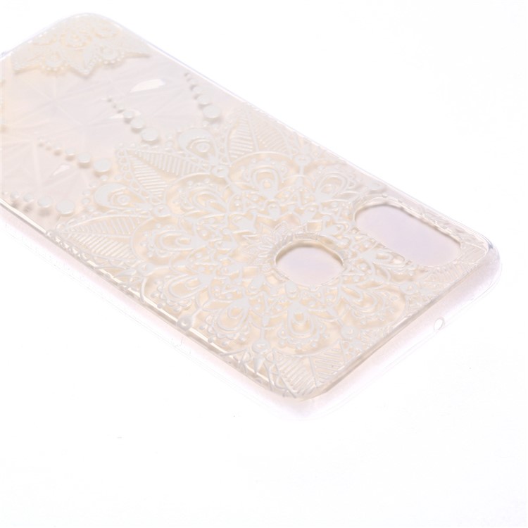 Embossed Pattern 3D Diamond Texture Soft TPU Back Case for Samsung Galaxy A40 - White Lace-4