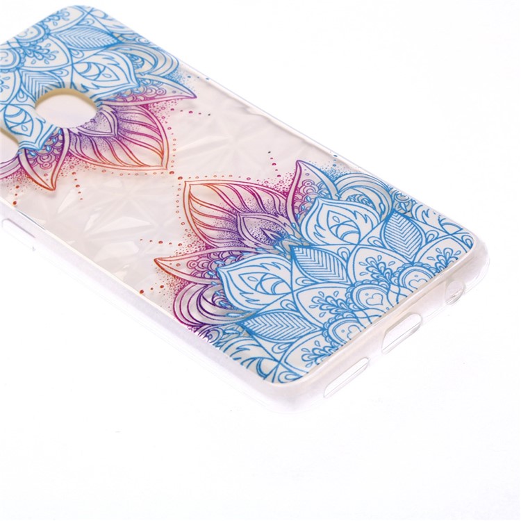 Embossed Pattern 3D Diamond Texture Soft TPU Back Case for Samsung Galaxy A40 - Two Mandalas-3