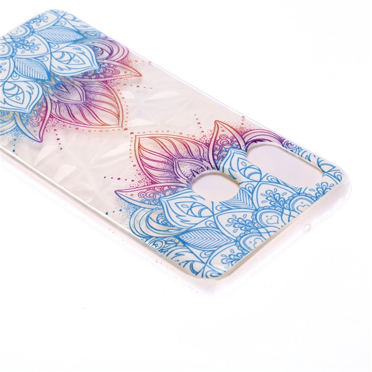 Embossed Pattern 3D Diamond Texture Soft TPU Back Case for Samsung Galaxy A40 - Two Mandalas-4