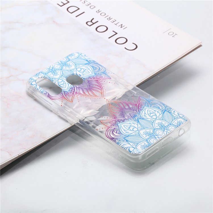 Embossed Pattern 3D Diamond Texture Soft TPU Back Case for Samsung Galaxy A40 - Two Mandalas-5