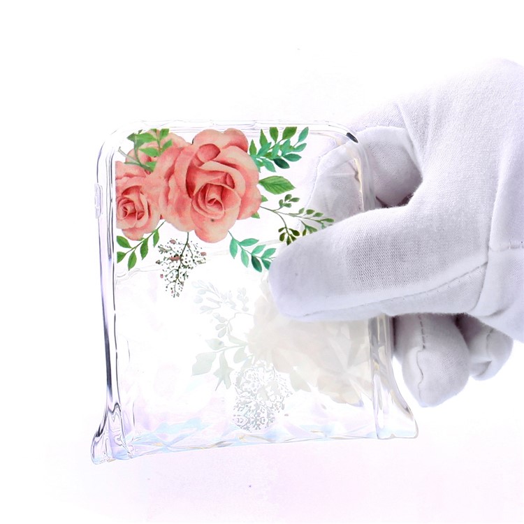 Em Relevo Padrão 3D Diamante Textura Suave TPU Volta Case Para Samsung Galaxy A40 - Rosas Cor De Rosa-6