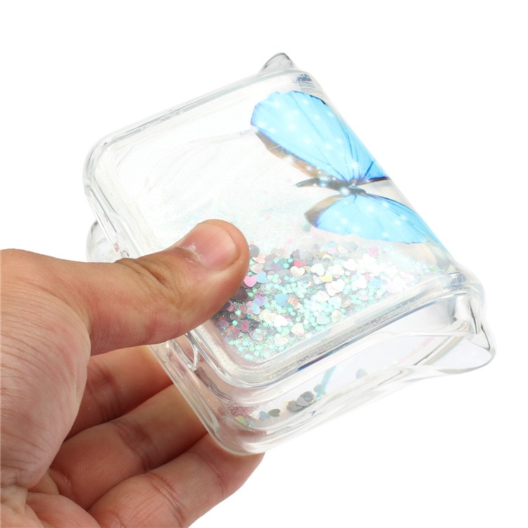 Embossment Pattern Quicksand TPU Back Phone Cover for Samsung Galaxy A10 / M10 - Blue Butterflies-4