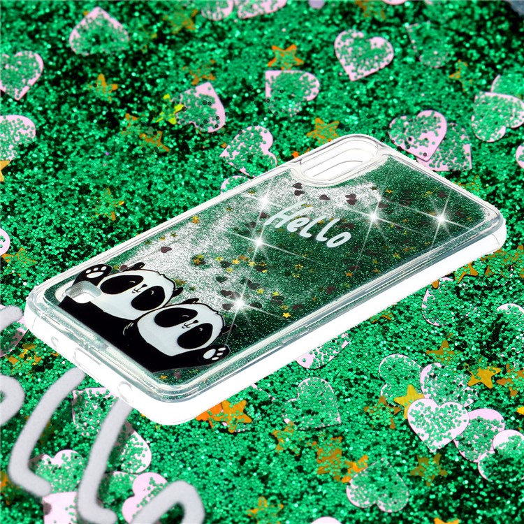 Embossment Pattern Quicksand TPU Back Phone Cover for Samsung Galaxy A10 / M10 - Hello and Pandas-2
