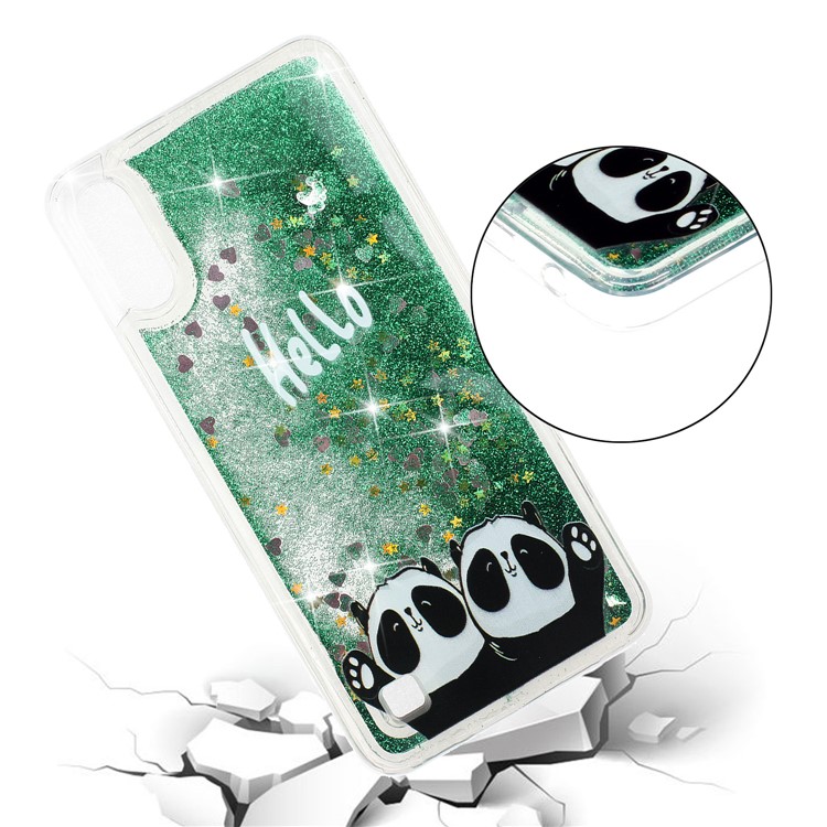 Embossment Pattern Quicksand TPU Back Phone Cover for Samsung Galaxy A10 / M10 - Hello and Pandas-4