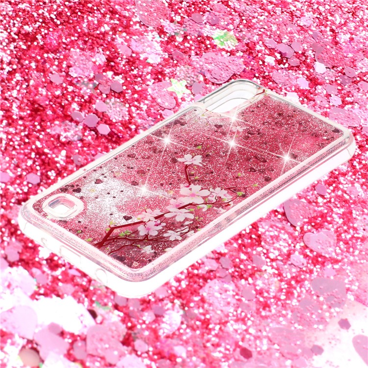 Embossment Pattern Quicksand TPU Back Phone Cover for Samsung Galaxy A10 / M10 - Peach Blossom-3