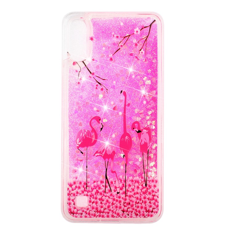 Motif De Reliefs Sques De Protection Arrière En TPU Pour Samsung Galaxy A10 / M10 - Flamant-2