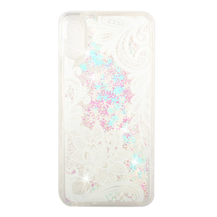 Embossment Pattern Quicksand TPU Back Phone Cover for Samsung Galaxy A10 / M10 - Lace Flower-2