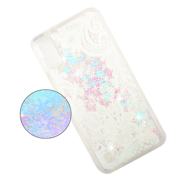 Embossment Pattern Quicksand TPU Back Phone Cover for Samsung Galaxy A10 / M10 - Lace Flower-6