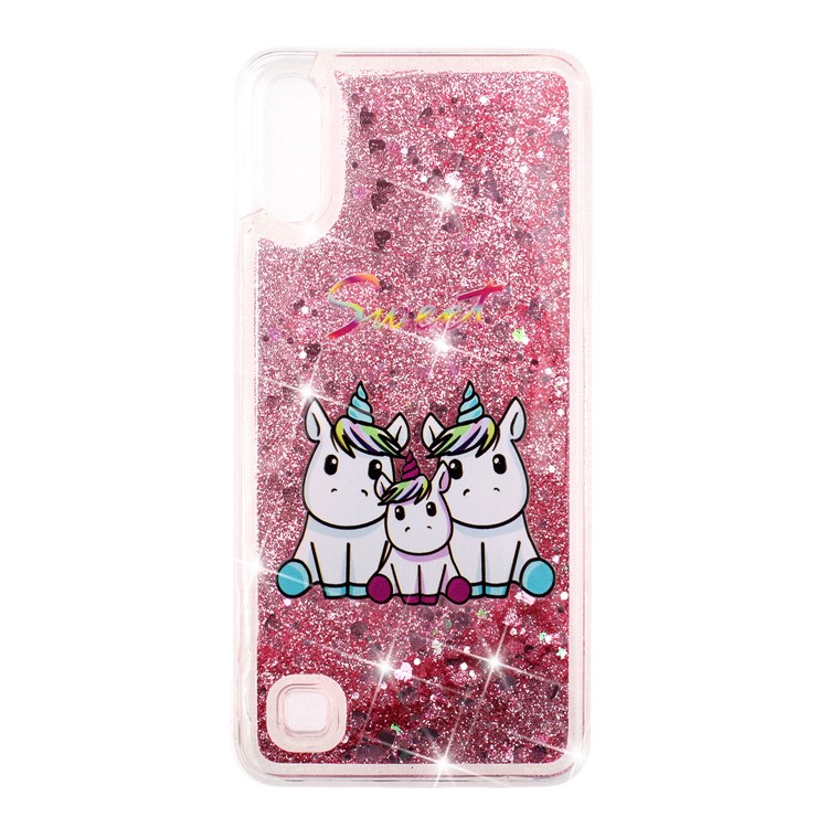 Embossment Pattern Quicksand TPU Back Phone Cover for Samsung Galaxy A10 / M10 - Three Unicorns-2
