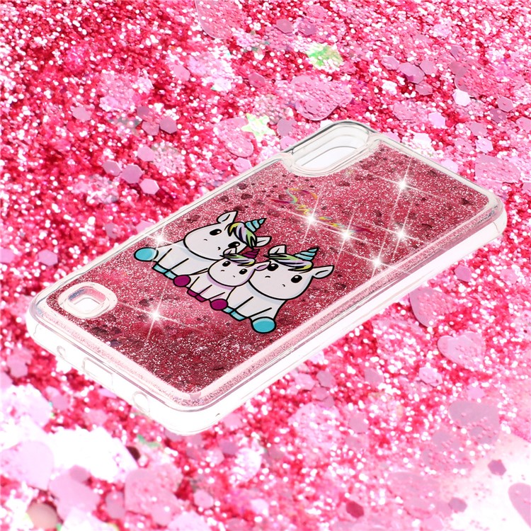 Embossment Pattern Quicksand TPU Back Phone Cover for Samsung Galaxy A10 / M10 - Three Unicorns-3