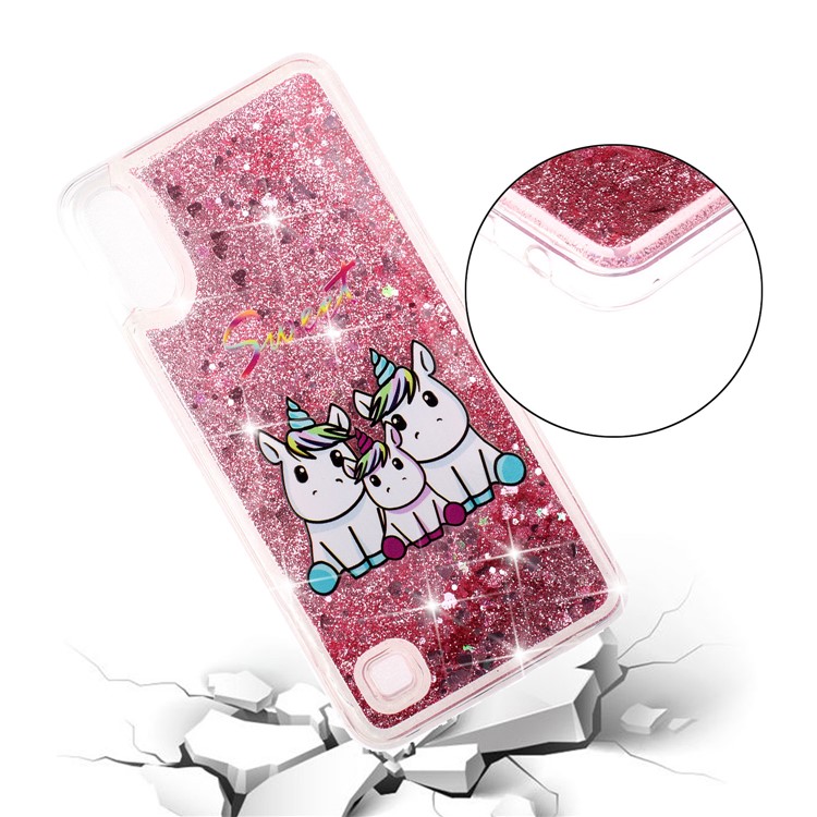 Embossment Pattern Quicksand TPU Back Phone Cover for Samsung Galaxy A10 / M10 - Three Unicorns-5