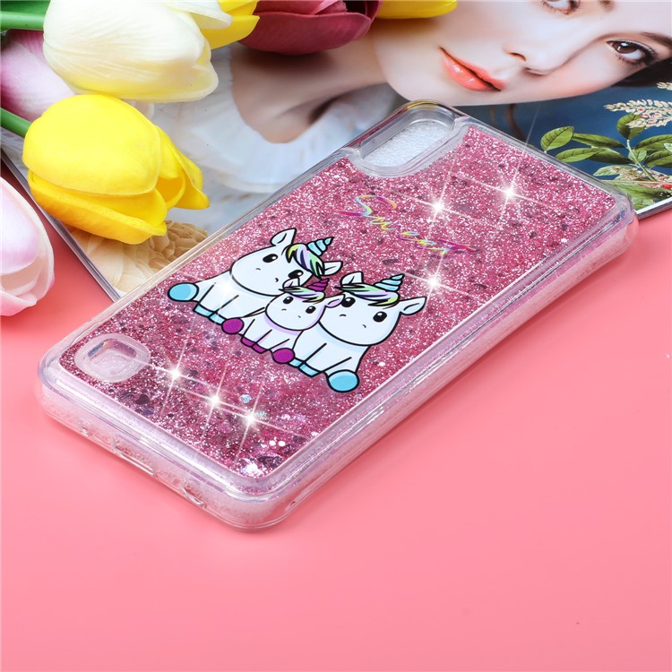 Embossment Pattern Quicksand TPU Back Phone Cover for Samsung Galaxy A10 / M10 - Three Unicorns-6