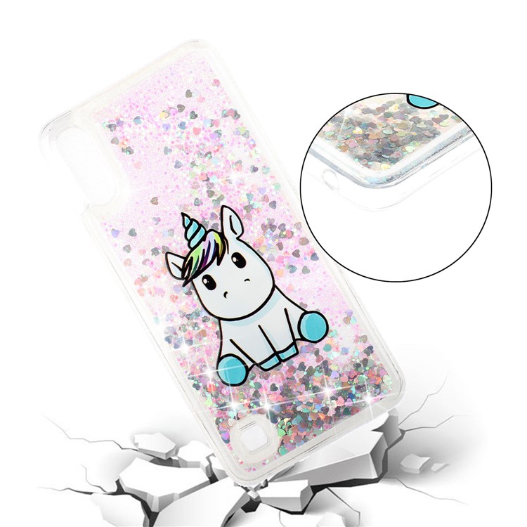 Embossment Pattern Quicksand TPU Back Phone Cover for Samsung Galaxy A10 / M10 - Cute Unicorn-5