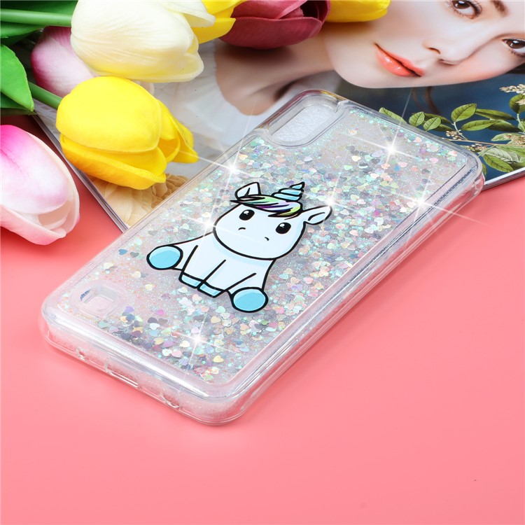 Embossment Pattern Quicksand TPU Back Phone Cover for Samsung Galaxy A10 / M10 - Cute Unicorn-6