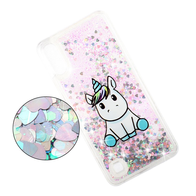 Embossment Pattern Quicksand TPU Back Phone Cover for Samsung Galaxy A10 / M10 - Cute Unicorn-7