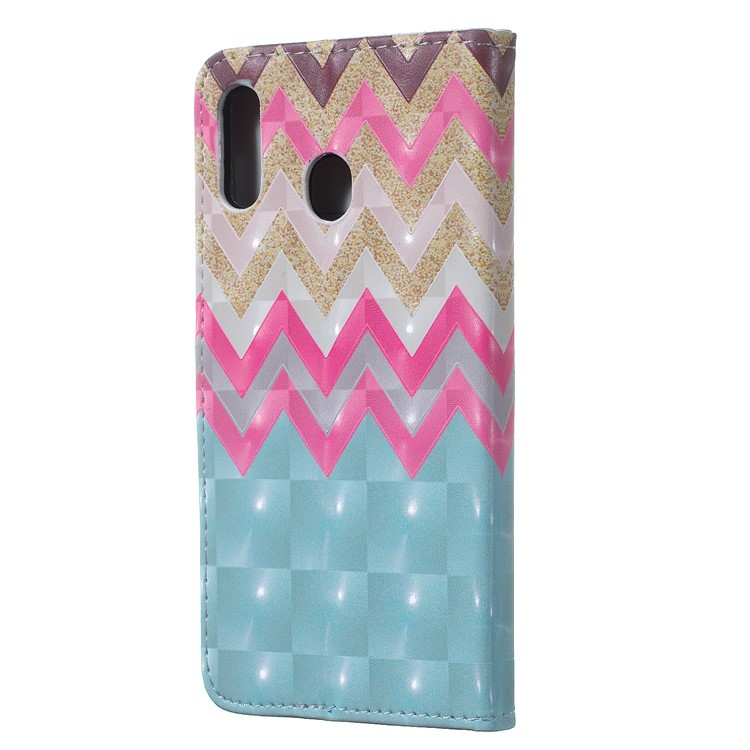 Light Spot Decor Patterned Embossed Leather Wallet Case for Samsung Galaxy A20/A30 - Twill-4